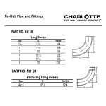 Charlotte NH 00018 0800 Long Sweep 90 deg DWV Pipe Bend, 2 in Nominal, Spigot End Style, Cast Iron, Black, Domestic