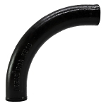Charlotte NH 00018 1000 Long Sweep 1/4 DWV Pipe Bend, 3 in Nominal, Spigot End Style, Cast Iron, Black, Domestic