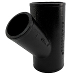 Charlotte NH 00020 1200 Pipe Wye-Branch, Fitting/Connector: Reducing Wye, 3 x 3 x 2 in Nominal, Spigot End Style, Cast Iron, Black, Domestic