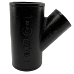 Charlotte NH 00020 1200 Pipe Wye-Branch, Fitting/Connector: Reducing Wye, 3 x 3 x 2 in Nominal, Spigot End Style, Cast Iron, Black, Domestic