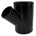 Charlotte NH 00020 1600 Pipe Wye-Branch, Fitting/Connector: Reducing Wye, 4 x 4 x 2 in Nominal, Spigot End Style, Cast Iron, Black, Domestic