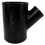 Charlotte NH 00020 1600 Pipe Wye-Branch, Fitting/Connector: Reducing Wye, 4 x 4 x 2 in Nominal, Spigot End Style, Cast Iron, Black, Domestic