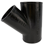 Charlotte NH 00020 1800 Pipe Wye-Branch, Fitting/Connector: Reducing Wye, 4 x 4 x 3 in Nominal, Spigot End Style, Cast Iron, Black, Domestic