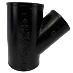 Charlotte NH 00020 1800 Pipe Wye-Branch, Fitting/Connector: Reducing Wye, 4 x 4 x 3 in Nominal, Spigot End Style, Cast Iron, Black, Domestic