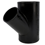 Charlotte NH 00020 3400 Pipe Wye-Branch, Fitting/Connector: Reducing Wye, 6 x 6 x 4 in Nominal, Spigot End Style, Cast Iron, Black, Domestic