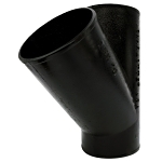 Charlotte NH 00020 3800 Pipe Wye-Branch, Fitting/Connector: Wye, 6 in Nominal, Spigot End Style, Cast Iron, Black, Domestic