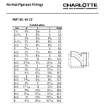 Charlotte NH 00022 1000 Combination Wye, Fitting/Connector: Wye, 2 in Nominal, Spigot End Style, Cast Iron, Black, Domestic
