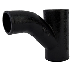 Charlotte NH 00022 1400 Combination Wye, Fitting/Connector: Reducing Wye, 3 x 3 x 2 in Nominal, Spigot End Style, Cast Iron, Black, Domestic