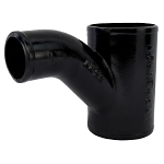 Charlotte NH 00022 1800 Combination Wye, Fitting/Connector: Reducing Wye, 4 x 4 x 2 in Nominal, Spigot End Style, Cast Iron, Black, Domestic