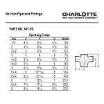 Charlotte NH 00030 1000 Sanitary Cross, 3 x 3 x 2 x 2 in, Spigot, Cast Iron, Black, Domestic