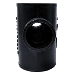 Charlotte NH 00030 1000 Sanitary Cross, 3 x 3 x 2 x 2 in, Spigot, Cast Iron, Black, Domestic