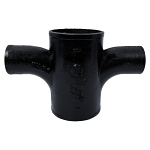 Charlotte NH 00030 1000 Sanitary Cross, 3 x 3 x 2 x 2 in, Spigot, Cast Iron, Black, Domestic