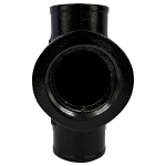 Charlotte NH 00034 1800 Tapped Sanitary Tee, 2 in, Spigot x Spigot x FNPT, Cast Iron, Black, Domestic