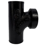 Charlotte NH 00034 1800 Tapped Sanitary Tee, 2 in, Spigot x Spigot x FNPT, Cast Iron, Black, Domestic