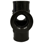 Charlotte NH 00035 1000 Tapped Sanitary Cross, 2 x 2 x 1-1/2 x 1-1/2 in, Spigot x Spigot x FNPT x FNPT, Cast Iron, Black, Domestic