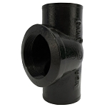 Charlotte NH 00036 0800 Test Tee, 3 in, Spigot x Spigot x FNPT, Cast Iron, Black, Domestic