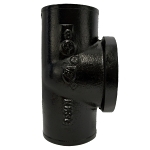Charlotte NH 00036 0800 Test Tee, 3 in, Spigot x Spigot x FNPT, Cast Iron, Black, Domestic