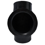 Charlotte NH 00036 1000 Test Tee, 4 in, Spigot x Spigot x FNPT, Cast Iron, Black, Domestic
