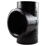 Charlotte NH 00036 1400 Test Tee, 6 in, Spigot x Spigot x FNPT, Cast Iron, Black, Domestic