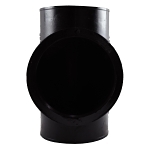 Charlotte NH 00036 1400 Test Tee, 6 in, Spigot x Spigot x FNPT, Cast Iron, Black, Domestic