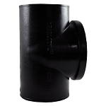 Charlotte NH 00036 1400 Test Tee, 6 in, Spigot x Spigot x FNPT, Cast Iron, Black, Domestic