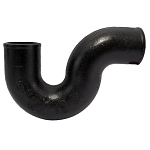Charlotte NH 00042 0800 Long P-Trap, 2 in, Spigot, Cast Iron, Black, Domestic