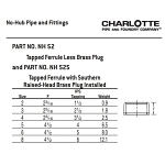 Charlotte NH 00052S 1200 Tapped Ferrule, 4 x 3-1/2 in, Spigot x FNPT, Cast Iron, Domestic