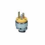 EATON 2867-BOX Grounding Straight Blade Plug, 125 V AC, 15 A, 2 Poles, 3 Wires, Yellow