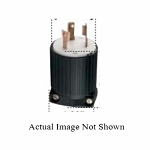 EATON Eaton Wiring Devices Arrow Hart™ L630P Grounding Straight Locking Plug, 250 VAC, 30 A, 2 Poles, 3 Wires, Black/White