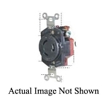 EATON Wiring Devices Arrow Hart™ L620R Single Locking Receptacle, 250 V AC, 20 A, 2 Poles, 3 Wires, Black