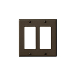 Leviton® Decora® 80409 Standard Size Wall Plate, 2 Gangs, 4.56 in W x 4.5 in H, Thermoset, Brown