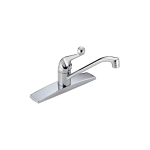 DELTA® 100LF-WF Classic Kitchen Faucet, 1.8 gpm Flow Rate, 8 in Center, Swivel Spout, Polished Chrome, 1 Handles, Domestic