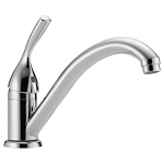 DELTA® 101-DST Classic Kitchen Faucet, 1.8 gpm Flow Rate, Swivel Spout, Polished Chrome, 1 Handles