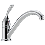 DELTA® 101-DST Classic Kitchen Faucet, 1.8 gpm Flow Rate, Swivel Spout, Polished Chrome, 1 Handles