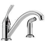 DELTA® 175-DST Classic Kitchen Faucet, 1.8 gpm Flow Rate, Swivel Spout, Polished Chrome, 1 Handles