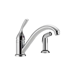 DELTA® 175-DST Classic Kitchen Faucet, 1.8 gpm Flow Rate, Swivel Spout, Polished Chrome, 1 Handles