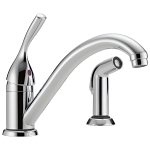 DELTA® 175-DST Classic Kitchen Faucet, 1.8 gpm Flow Rate, Swivel Spout, Polished Chrome, 1 Handles