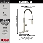 DELTA® 18803-SP-DST Pull-Down Kitchen Faucet, 1.8 gpm Flow Rate, Spotshield Stainless, 1 Handles, Spray/Aerated Stream Function