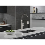 DELTA® 18803-SP-DST Pull-Down Kitchen Faucet, 1.8 gpm Flow Rate, Spotshield Stainless, 1 Handles, Spray/Aerated Stream Function
