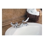 DELTA® 21C142 TECK® Heavy Duty Centerset Sink Faucet, Polished Chrome, 2 Handles, 1.5 gpm Flow Rate