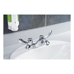 DELTA® 21C142 TECK® Heavy Duty Centerset Sink Faucet, Polished Chrome, 2 Handles, 1.5 gpm Flow Rate