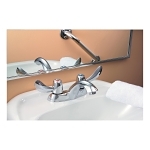 DELTA® 21C142 TECK® Heavy Duty Centerset Sink Faucet, Polished Chrome, 2 Handles, 1.5 gpm Flow Rate