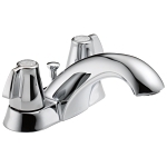 DELTA® 2520LF-MPU Classic Centerset Lavatory Faucet, Polished Chrome, 2 Handles, Metal Pop-Up Drain, 1.2 gpm Flow Rate
