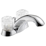 DELTA® 2522LF-TPM Tract-Pack™ Centerset Lavatory Faucet, Polished Chrome, 2 Handles, Polypropylene Pop-Up Drain, 1.5 gpm Flow Rate