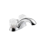 DELTA® 2522LF-TPM Tract-Pack™ Centerset Lavatory Faucet, Polished Chrome, 2 Handles, Polypropylene Pop-Up Drain, 1.5 gpm Flow Rate