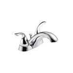 DELTA® 2523LF-MPU Centerset Lavatory Faucet, Classic, Polished Chrome, 2 Handles, Metal Pop-Up Drain, 1.2 gpm