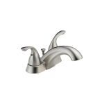 DELTA® 2523LF-SSMPU Centerset Lavatory Faucet, Classic, Stainless Steel, 2 Handles, Metal Pop-Up Drain, 1.2 gpm