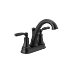 DELTA® 2532LF-BLMPU Woodhurst™ Centerset Bathroom Faucets, Matte Black, 2 Handles, Pop-Up Drain, 1.2 gpm Flow Rate