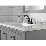 DELTA® 2532LF-BLMPU Woodhurst™ Centerset Bathroom Faucets, Matte Black, 2 Handles, Pop-Up Drain, 1.2 gpm Flow Rate