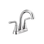 DELTA® 2533LF-MPU Kayra™ Centerset Bathroom Faucet, Polished Chrome, 2 Handles, Metal Push Pop-Up Drain, 1.2 gpm at 60 psi Flow Rate